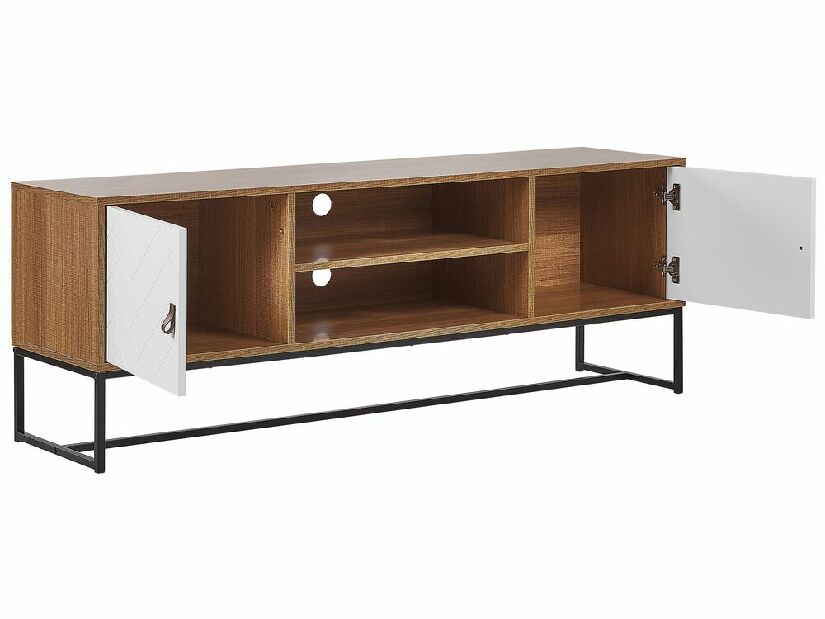 TV asztal/Szekrény NAVVEA (világos fa + fehér)