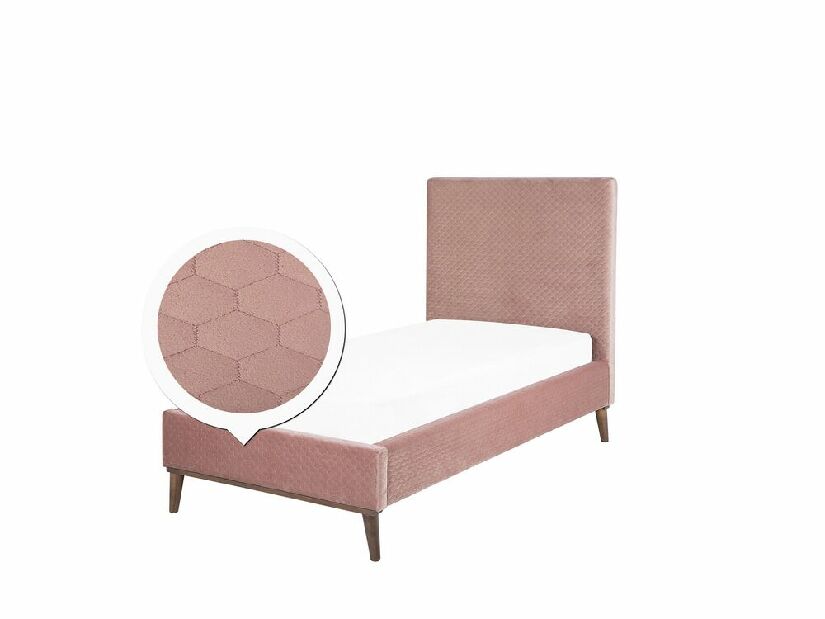 Egyszemélyes ágy 90 cm BARON (ágyráccsal) (rózsaszín)