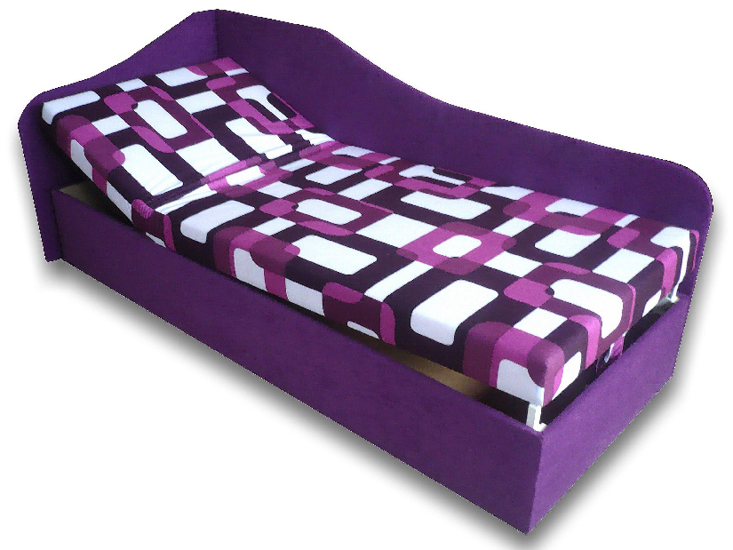 Egyszemélyes ágy (dívány) 80 cm Abigail (Gusto 10 + Lila 49) (B)