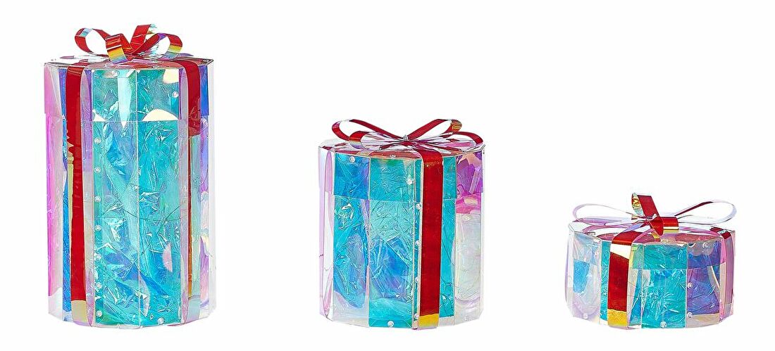 Karácsonyi dekoráció készlet (ajándák forma) (3 db.) Gatsby (többszínű)