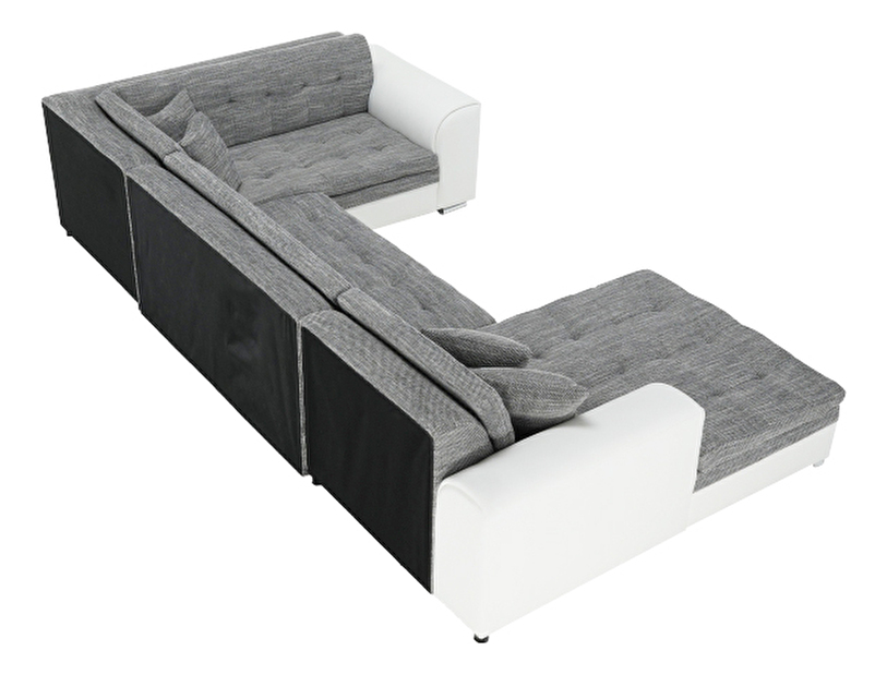 U alakú kanapé Degan (szürke + fehér) (B)