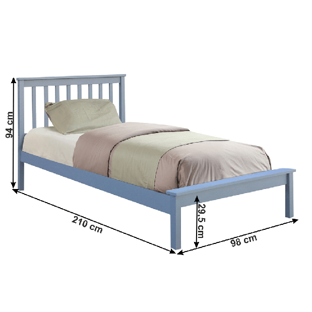Egyszemélyes ágy 90 cm Many (ágyráccsal)