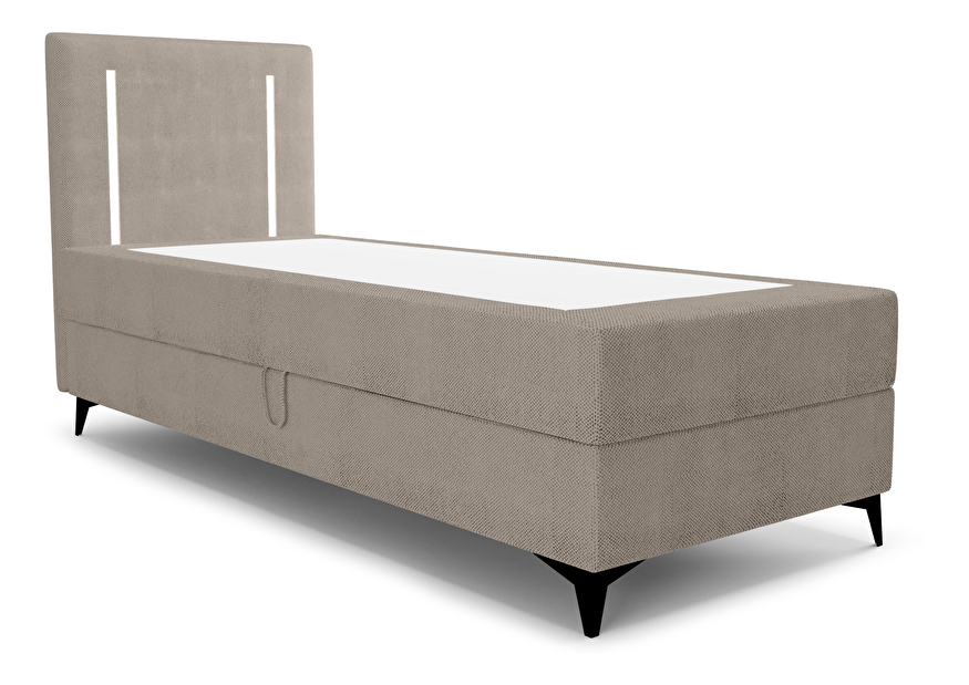 Egyszemélyes ágy 80 cm Ortega Bonell (barnásszürke) (ágyráccsal és tárolóhely nélkül) (LED világítás)