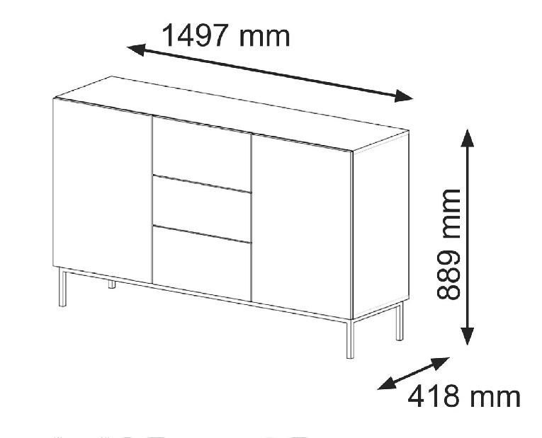 TV asztal/szekrény Rawy 2 (fehér)