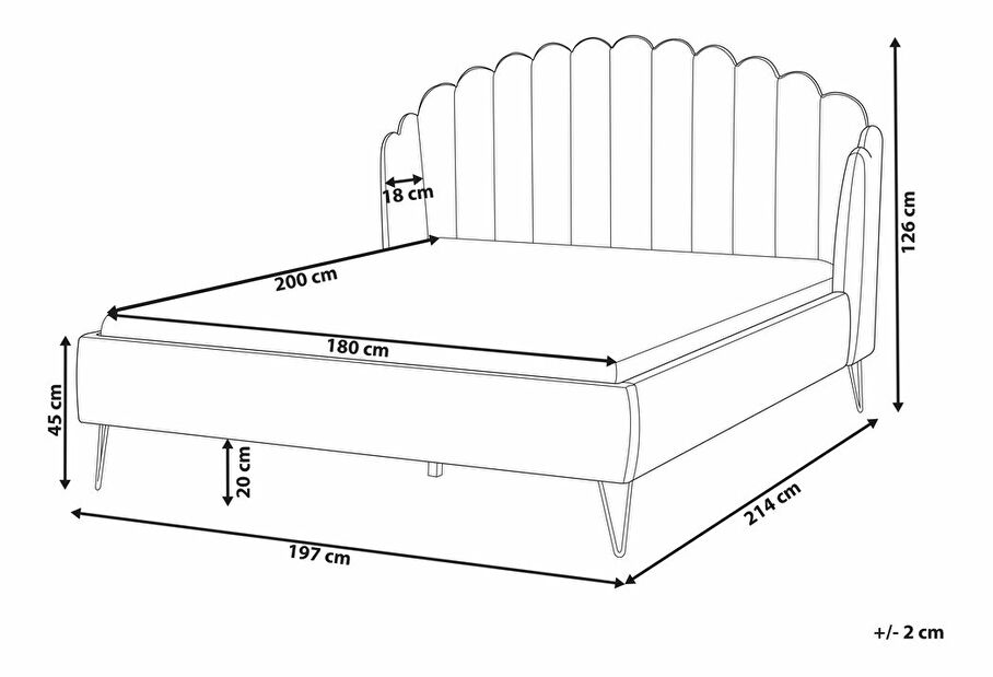 Franciaágy 180 cm Berit (bézs) (ágyráccsal) (tárolóhellyel)