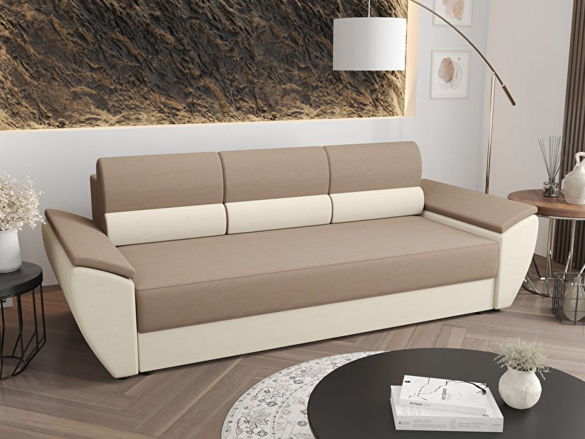 Háromszemélyes kanapé Radiant Bis (barna + krém)