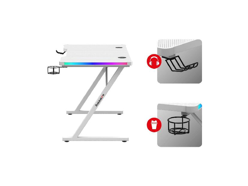 PC asztal Hyperion 2.5 (fehér + többszínű) (LED világítással)