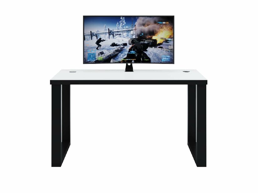 Gamer PC asztal Gamer S (fehér + fekete) (világítás nélkül)