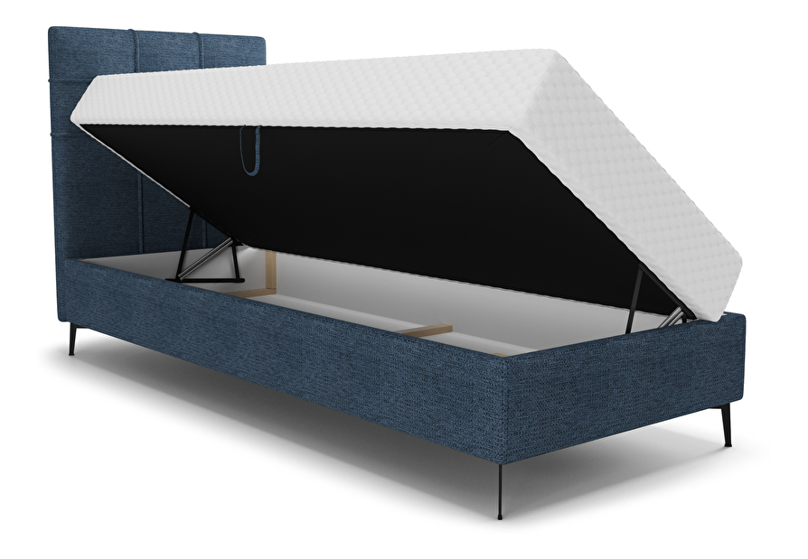 Egyszemélyes ágy 90 cm Infernus Bonell (kék) (ágyráccsal, tárolóhellyel)