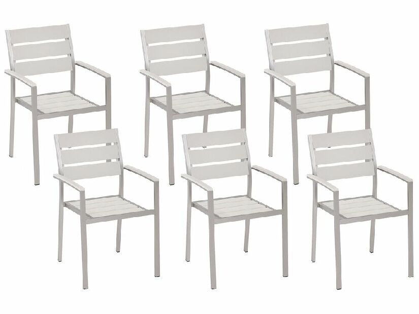 Kerti szék szett 6 db VERO (furnérlemez) (fehér)