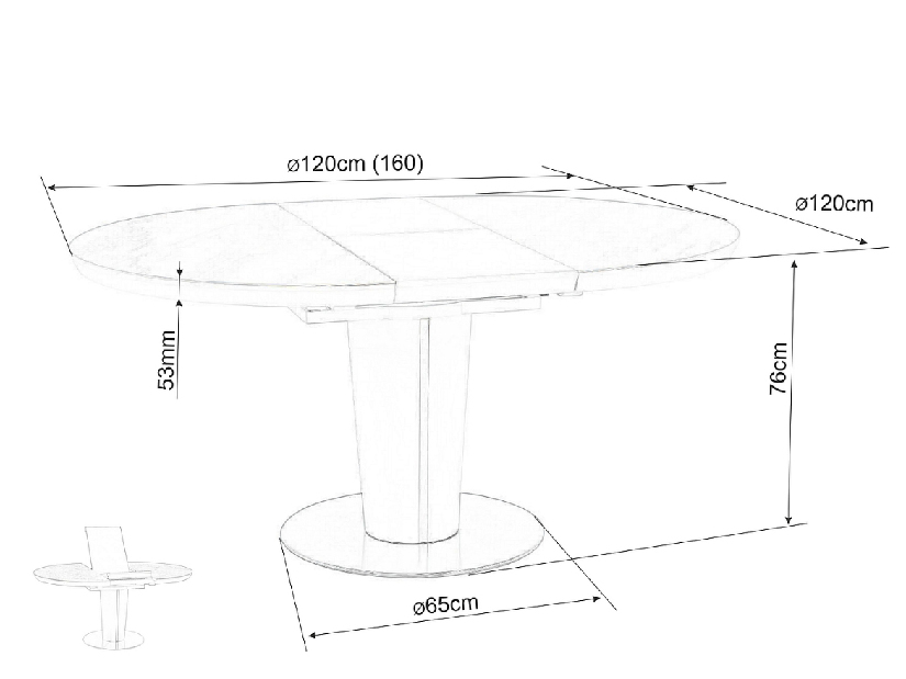 Széthúzható étkezőasztal 120-160 cm Oris (fehér + fehér márvány) (4 6 fő részére)