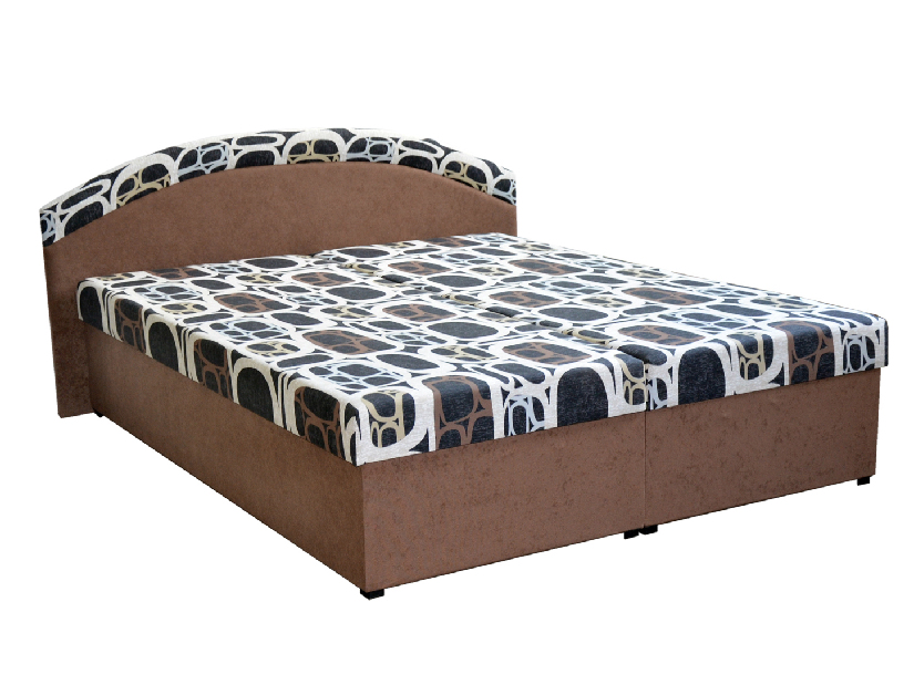 Franciaágy 160 cm Pandora (barna) (ágyrácsokkal és matracokkal) *bazar