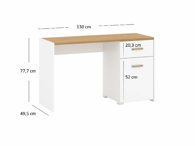 PC asztal Andre (matt fehér)