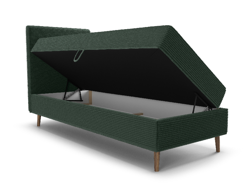 Egyszemélyes ágy 80 cm Napoli Bonell (zöld) (ágyráccsal és tárolóhely nélkül)