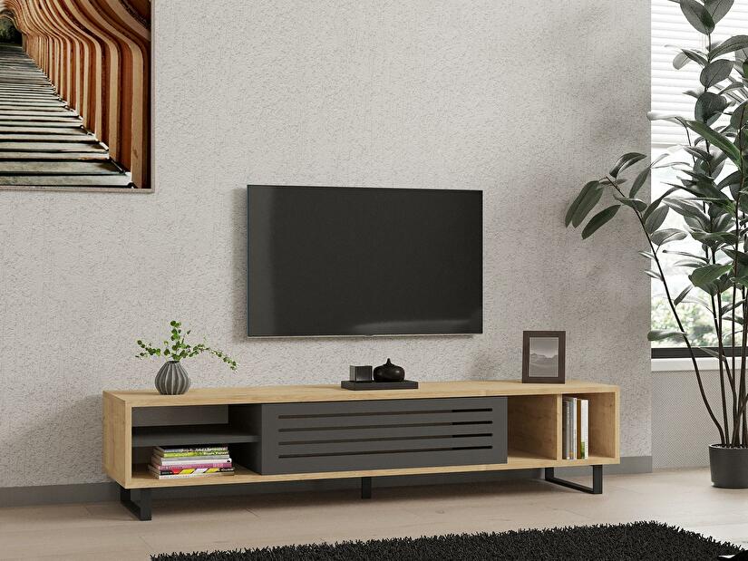 TV asztal/szekrény Samba (zafír tölgy + antracit)