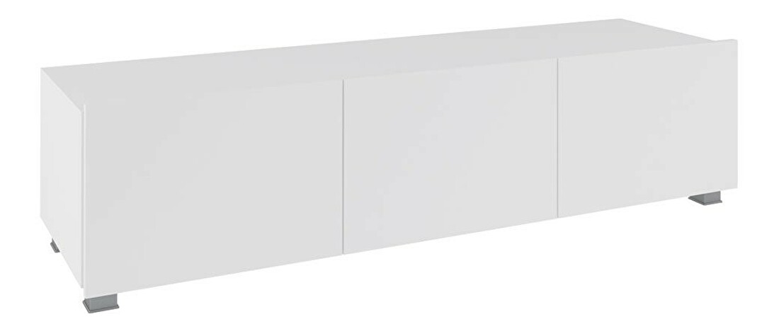 TV asztal/szekrény Brenali 150 BR04 (fehér + fényes fehér)