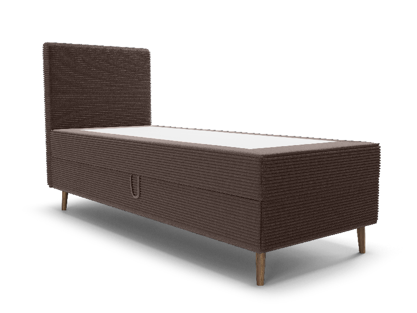 Egyszemélyes ágy 80 cm Napoli Comfort (barna) (ágyráccsal, tárolóhellyel)
