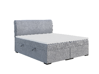Egyszemélyes ágy Boxspring 120 cm Simoon (világosszürke) (matraccal és tárolóhellyel)