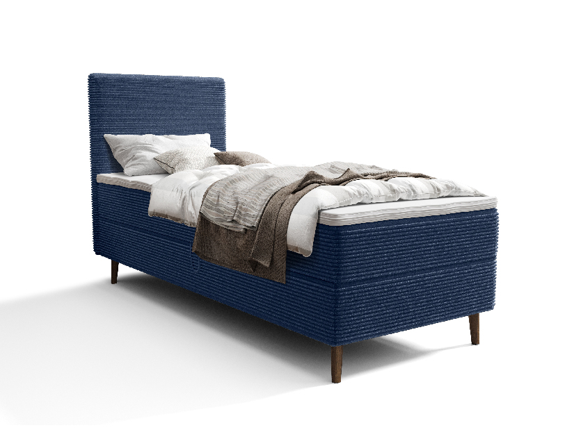 Egyszemélyes ágy 80 cm Napoli Comfort (kék) (ágyráccsal, tárolóhellyel)