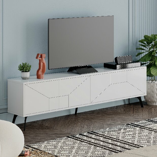 TV asztal/szekrény Duben (fehér)