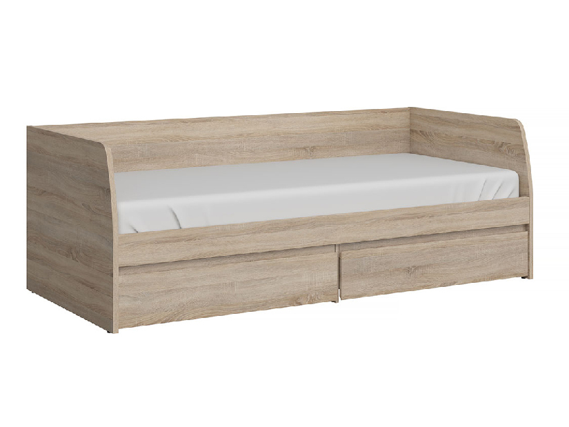 Egyszemélyes ágy 90 cm Noella (szonoma tölgy) (ágyráccsal)