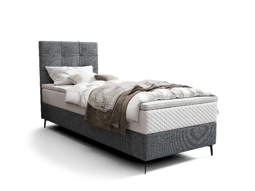 Egyszemélyes ágy 80 cm Infernus Comfort (sötétszürke) (ágyráccsal, tárolóhellyel)