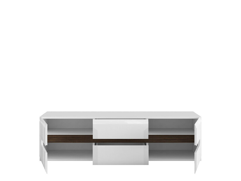 TV asztal/szekrény Azteca Trio RTV2D2S/4/15 (Fehér + Fényes fehér)