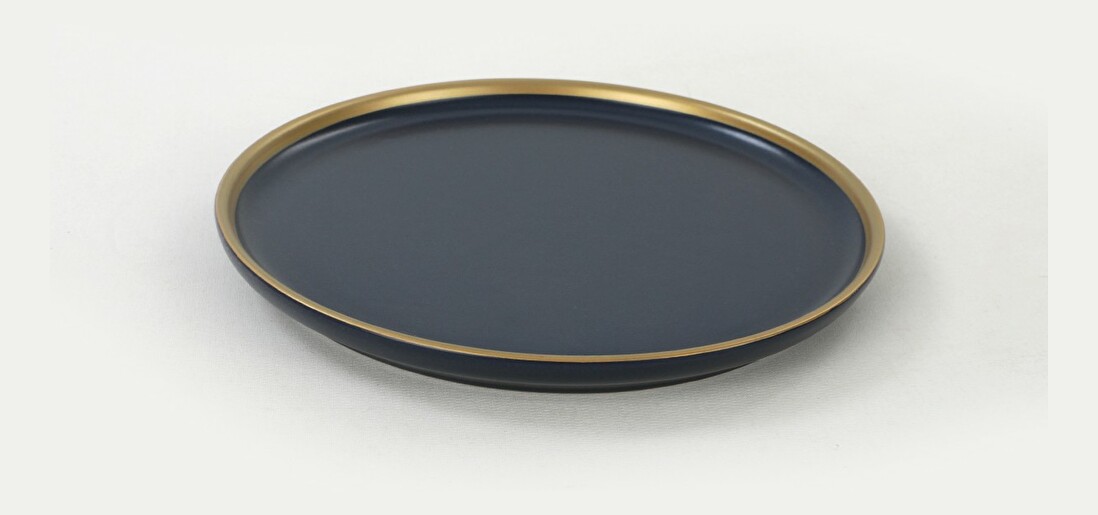Desszertes tányér készlet (6 db.) Saturn (sötétkék + arany)
