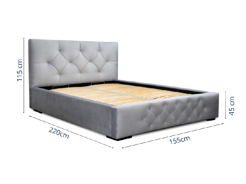 Kárpitozott ágy 140x200 cm Havvy