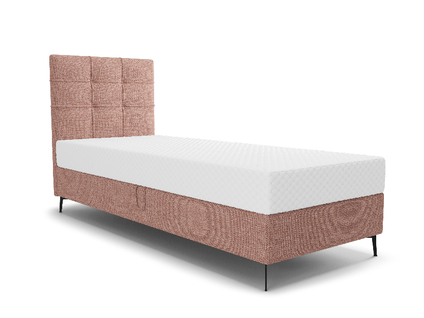 Egyszemélyes ágy 90 cm Infernus Bonell (lazac) (ágyráccsal, tárolóhellyel)