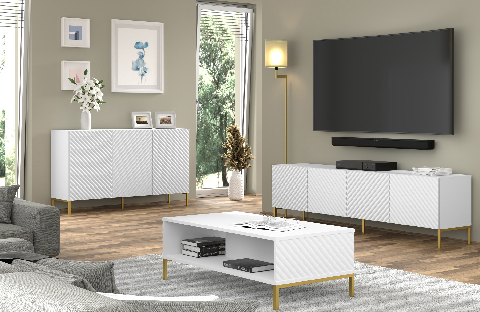TV asztal/szekrény Surfy 4D (fehér)