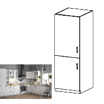 Alsó konyhaszekrény beépített hűtőhöz D60ZL Provense (fehér + andersen erdei fenyő) (B)