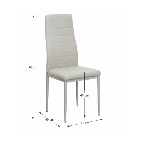 Étkező székek (8 db-os készlet) Coleta nova (világosszürke textilbőr) *bazár