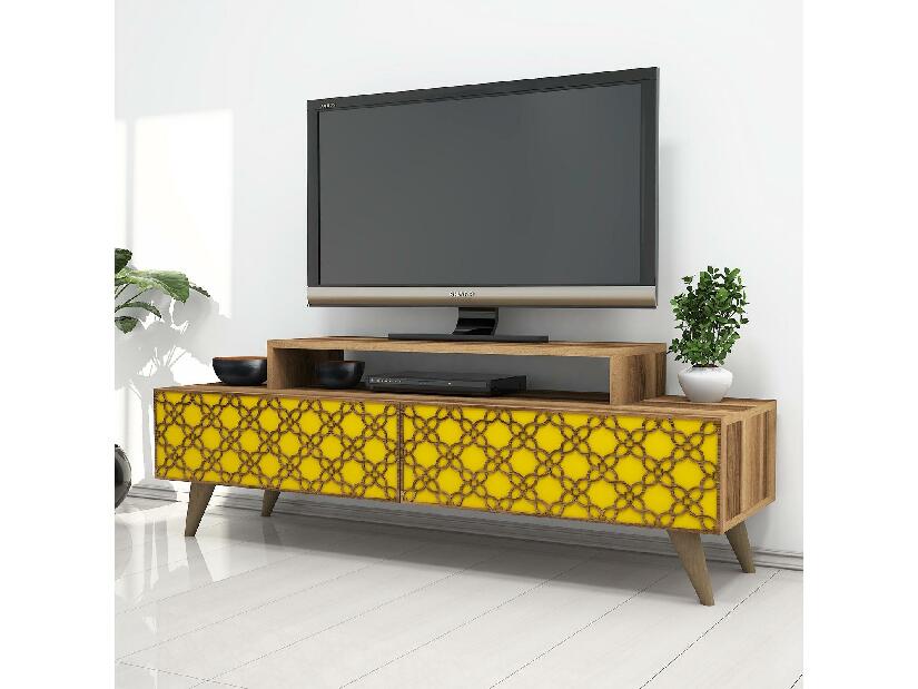 TV asztal/szekrény Clementine (dió + sárga)