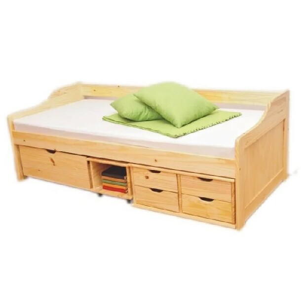 Egyszemélyes ágy 90 cm Mangu (masszív, ágyráccsal)