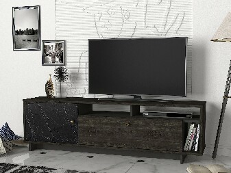 TV asztal/szekrény Art (Fekete + Sötét dió)