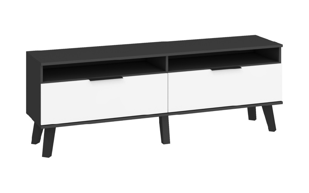 TV asztal/Szekrény Shela SVN-11 (fekete + fehér fényes)