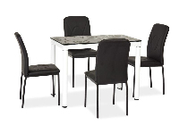 Étkezőasztal 100 cm Damion (fekete + fehér) (4 fő részére)