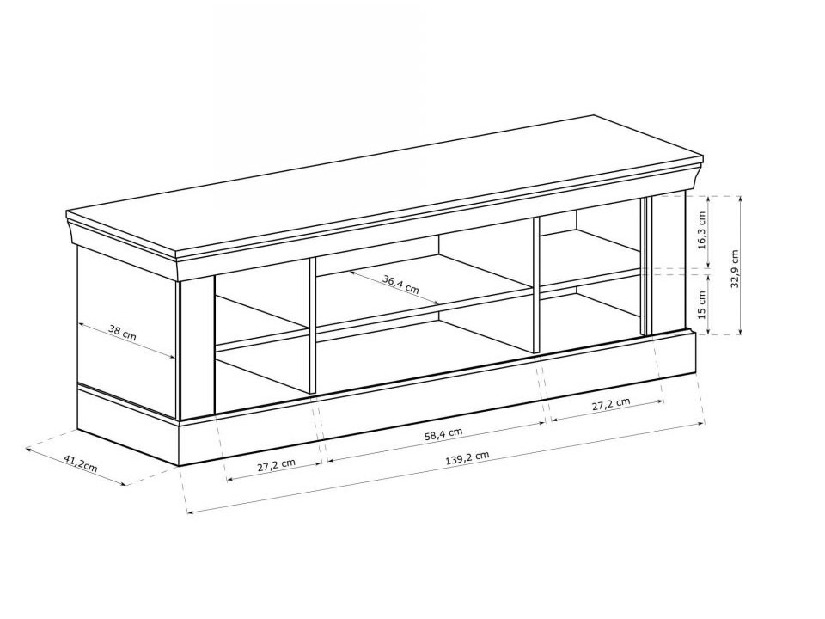 TV szekrény/asztal Atena 04 (világos kőris)