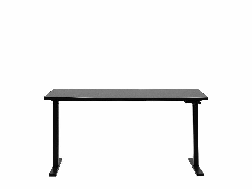 Íróasztal UPPER II (130 x 72 cm) (MDF) (fekete) (manuálisan beállítható)