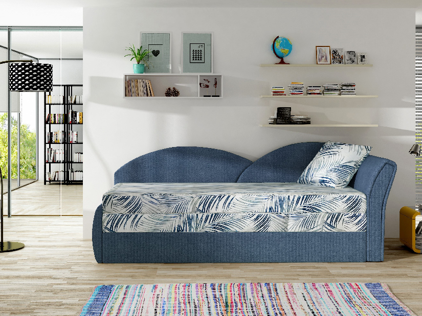 Kétszemélyes kanapé- Agira 05 (kék + pálmalevelek)