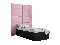 Egyszemélyes ágy 90 cm Brittany 1 (matt fekete + rózsaszín)