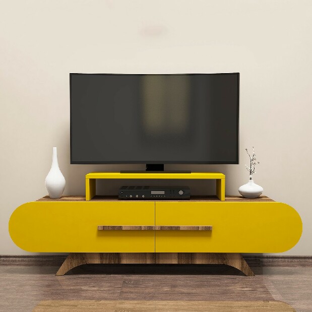 TV asztal/szekrény Roma (dió + sárga)