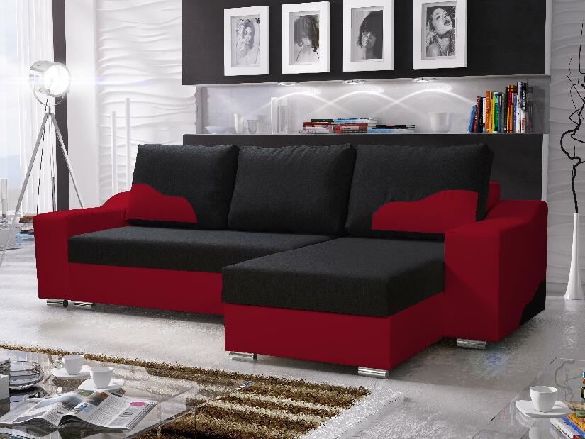 Sarok kanapé Winter (fekete + piros) (J) *kiárusítás