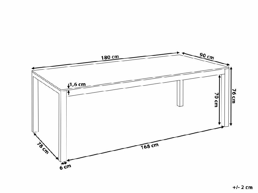 Kerti asztal Grosso (átlátszó) (üveglappal)