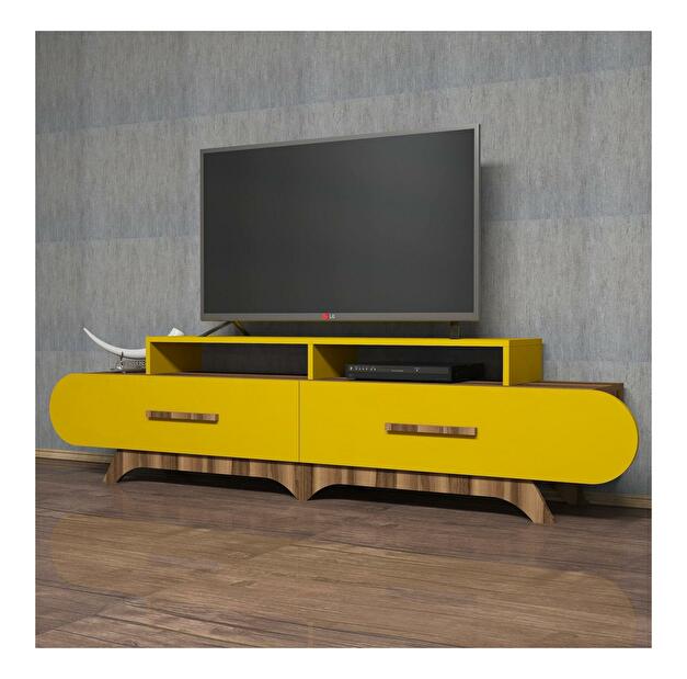 TV asztal/szekrény Florian (dió + sárga)