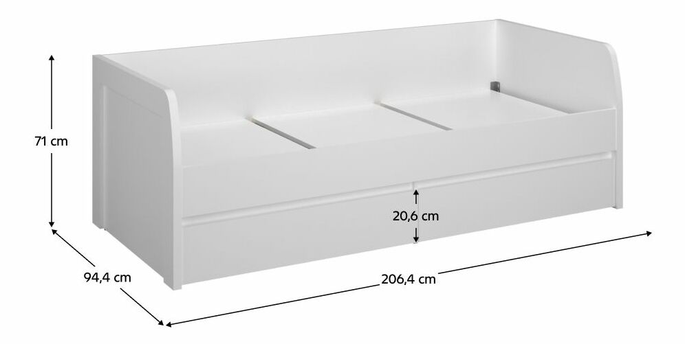 Egyszemélyes ágy 90 ERODON (fehér) (rácsos)
