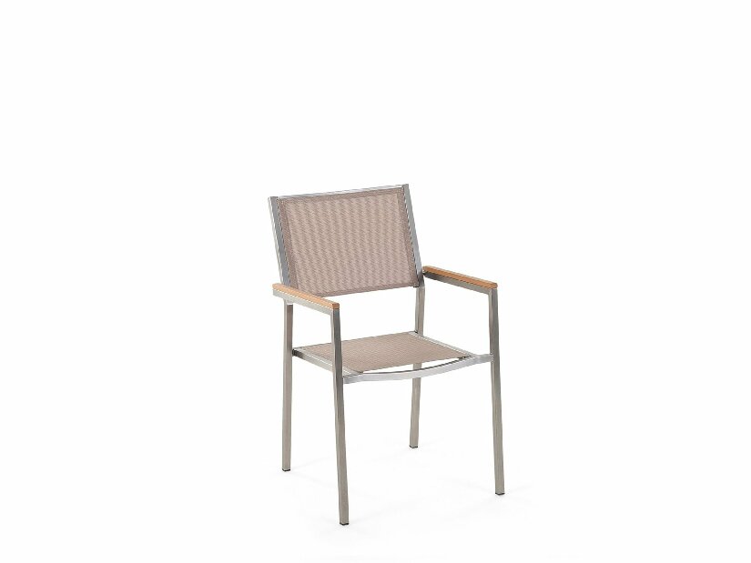 Kerti étkező szett Grosso (bézs) (üveglappal 180x90 cm) (bézs szék)