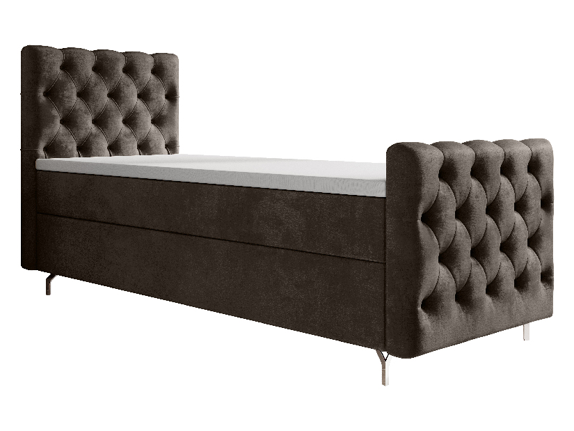 Egyszemélyes ágy 80 cm Clinton Comfort (barna) (ágyráccsal és tárolóhely nélkül)
