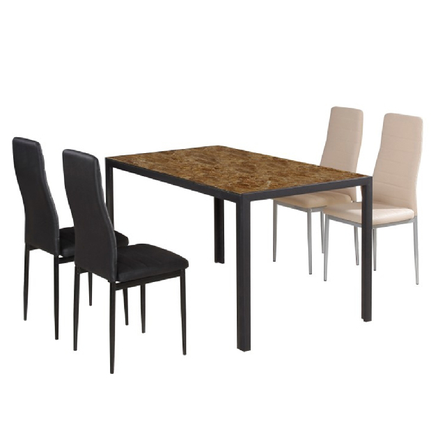 Étkezőasztal 180 cm Cecily (tölgy + matt fekete) (6-8 fő részére) *bazár